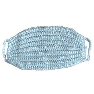 Shiny Pastel Blue Handmade Crochet Fask Mask